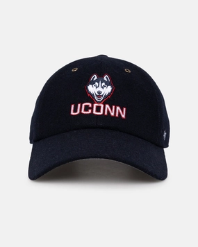 47 Brand UConn Huskies Wooly Clean Up Strapback Navy