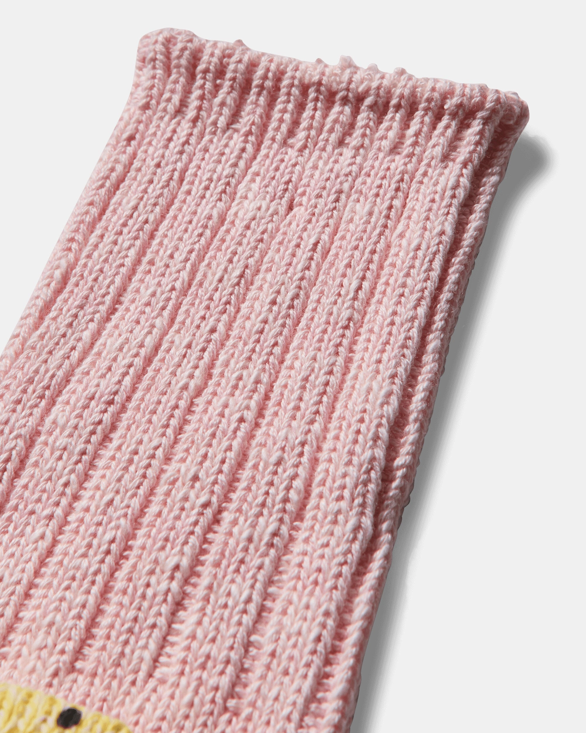 56 Yarns 3x1 Rib Rainbowy Happy Heel Socks Pink
