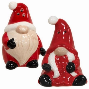 *2/Set Mr. & Mrs. Santa Gnome Salt & Pepper Shakers