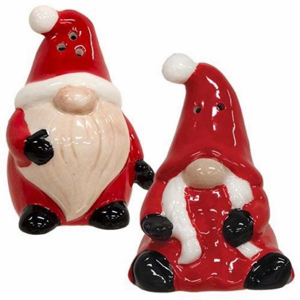 *2/Set Mr. & Mrs. Santa Gnome Salt & Pepper Shakers