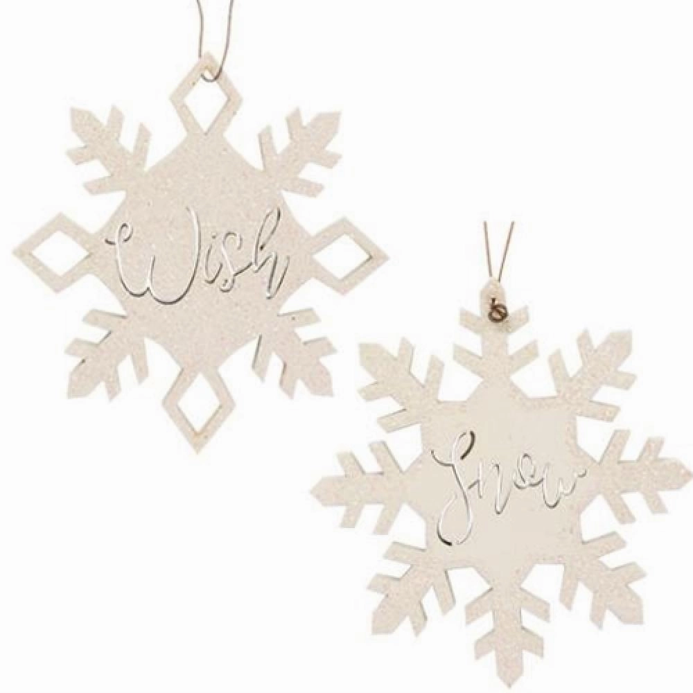 *2/Set Snow & Wish Snowflake Ornaments