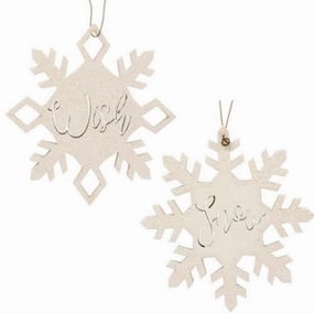 *2/Set Snow & Wish Snowflake Ornaments