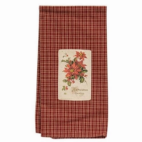 *A Christmas Greeting Poinsettia Dish Towel