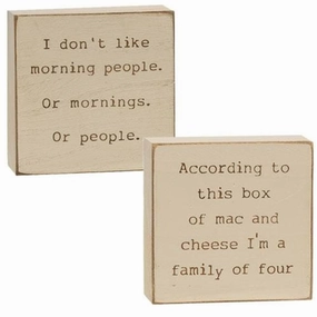 *According To This Box Engraved Block 2 Asstd.