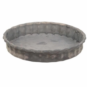 *Antiqued Gray Fluted Candle Pan 3"