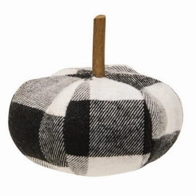 *Black & White Buffalo check Stuffed Pumpkin 3"