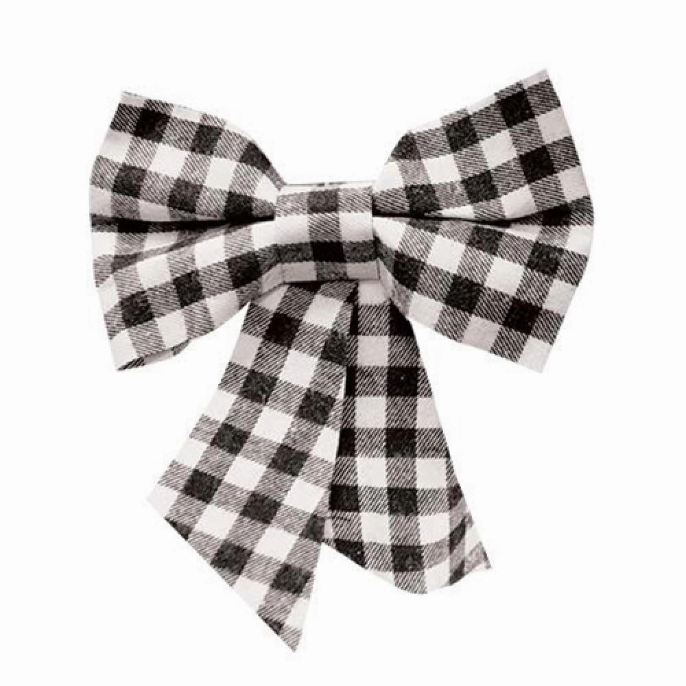 *Black & White Plaid Bow Ornament