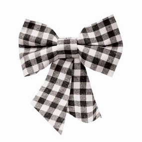 *Black & White Plaid Bow Ornament