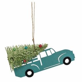 *Blue Christmas Tree Cargo Truck Ornament
