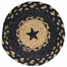 *Braided Black Star Jute Trivet