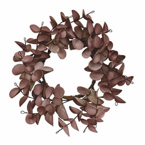 *Burgundy Fall Ombre Eucalyptus Leaf Candle Ring