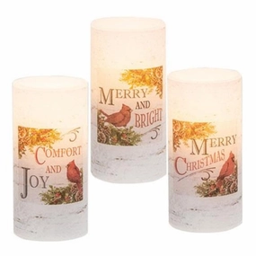 *Christmas Cardinal LED Votive 3 Asstd.