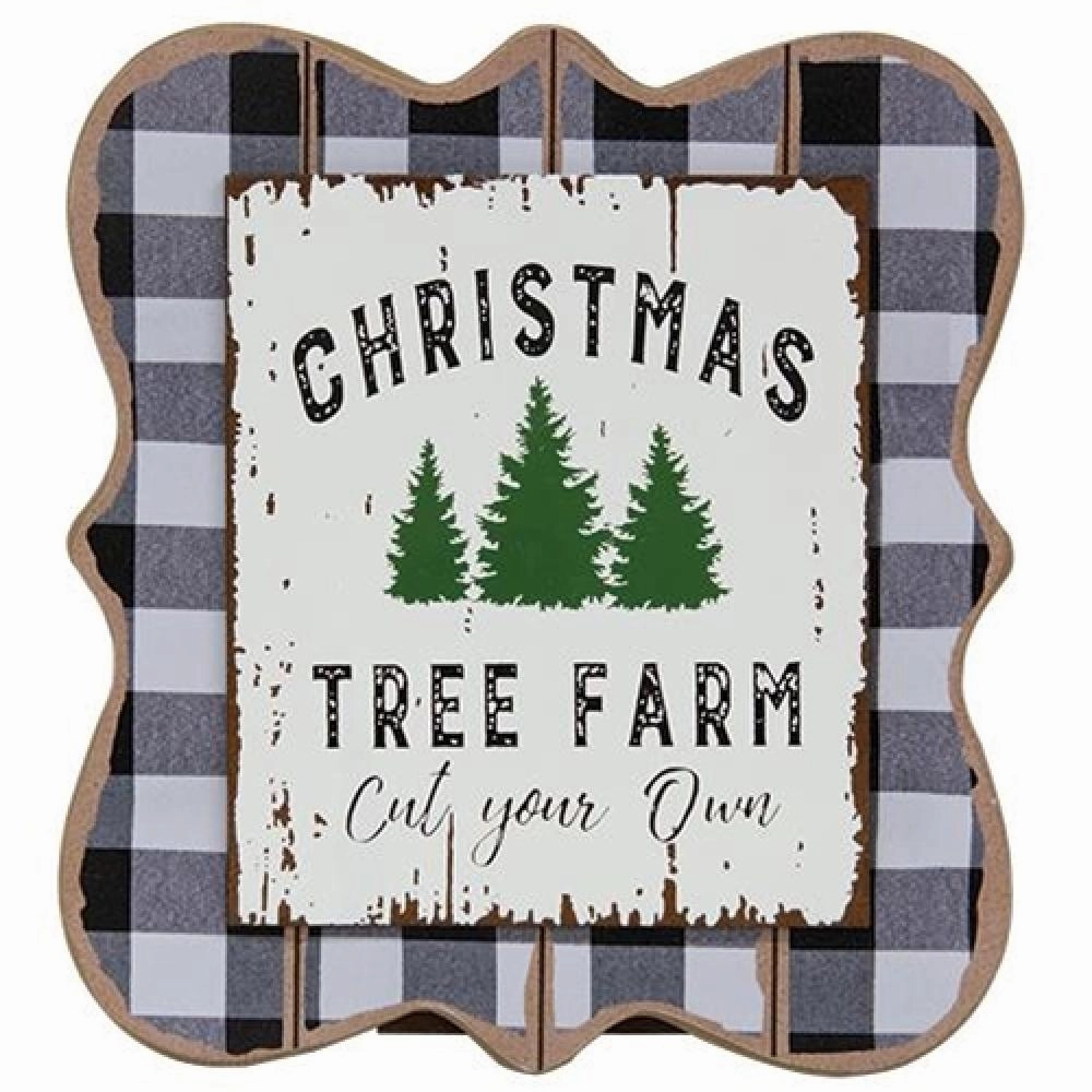 *Christmas Tree Farm Buffalo Check Easel