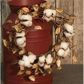 *Cotton Wreath w/Shells 12"