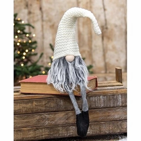 *Dangle Leg Plush Gray Santa Gnome