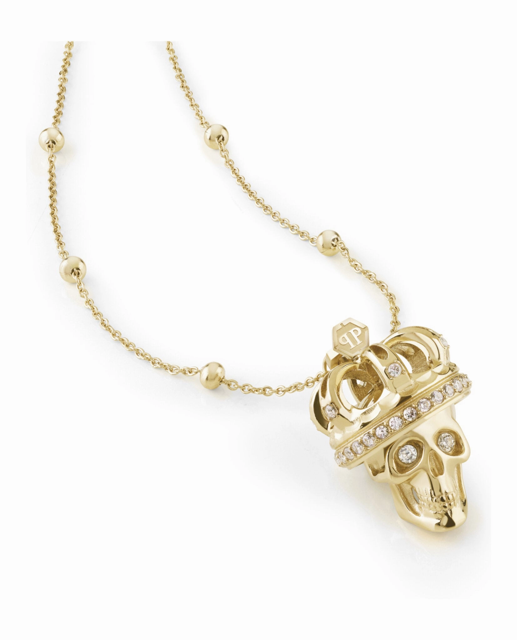 $kull Crown Crystal Cable Chain Necklace