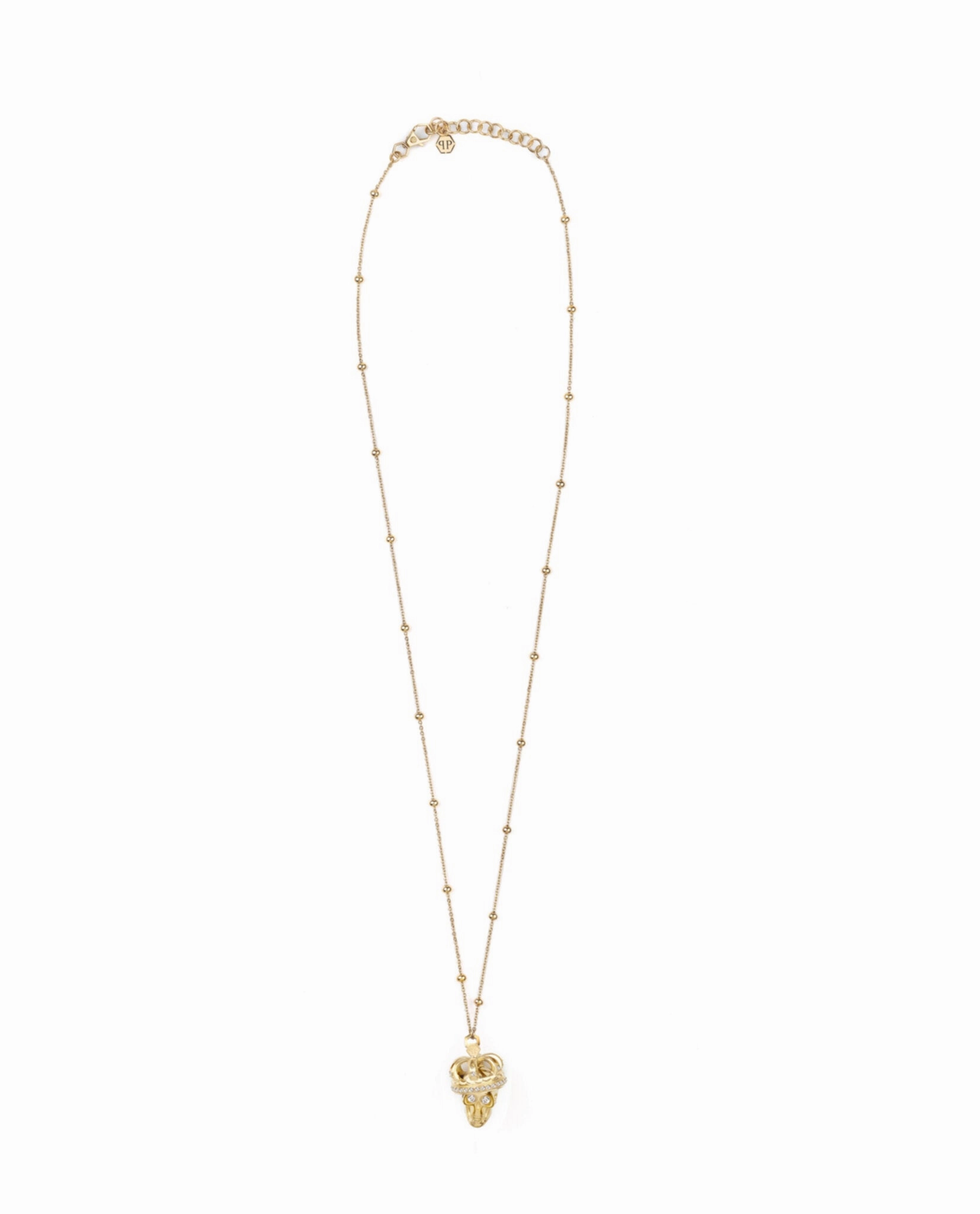 $kull Crown Crystal Cable Chain Necklace