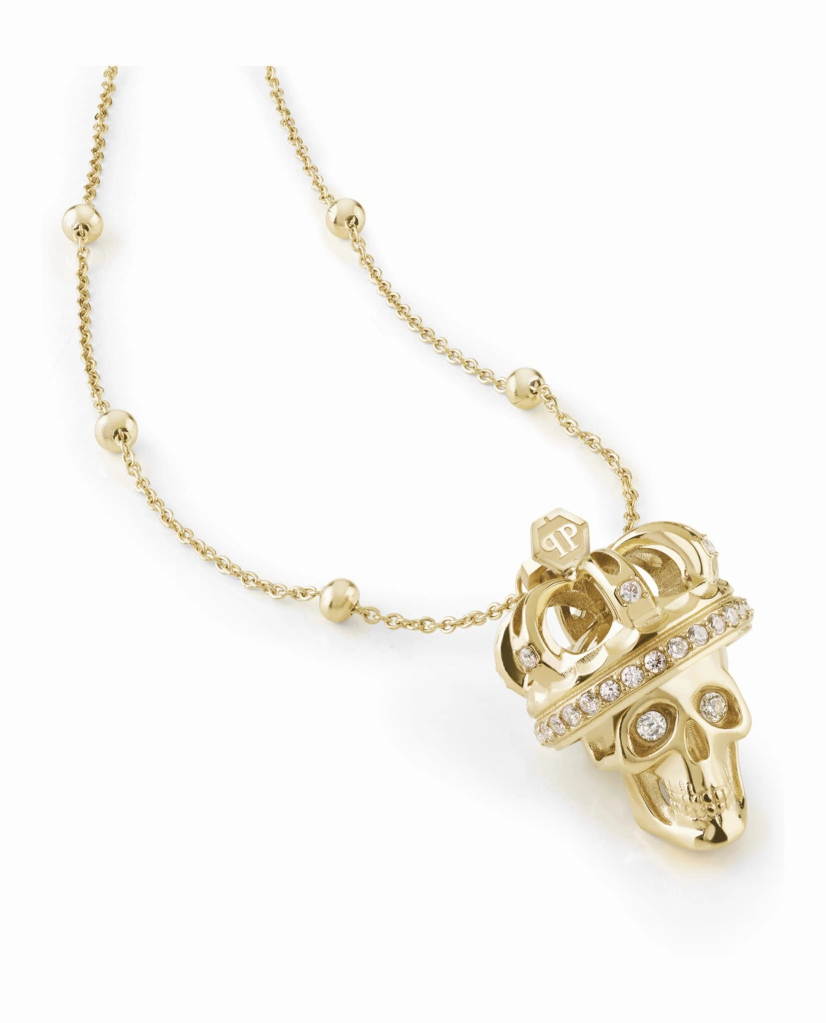 $kull Crown Crystal Cable Chain Necklace