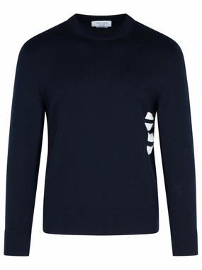 'Stitch' Navy Cotton Sweater