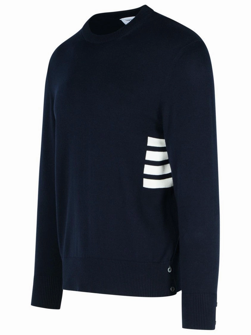 'Stitch' Navy Cotton Sweater