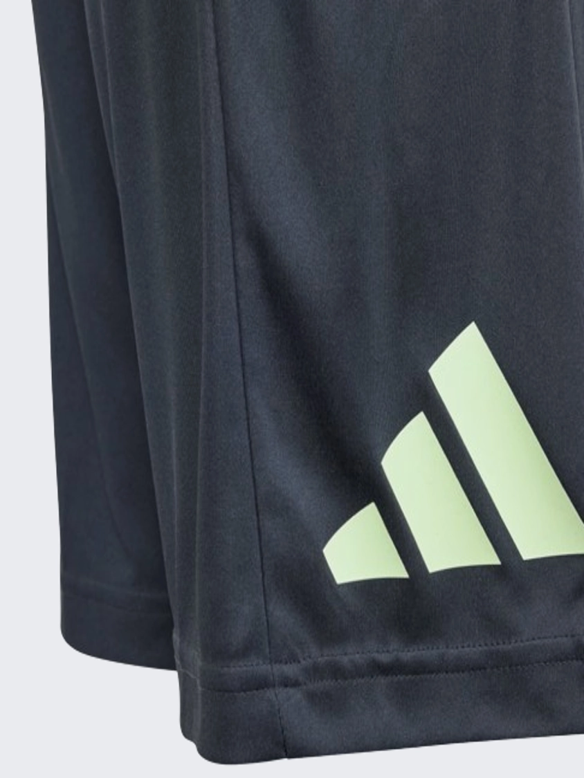 Adidas Essential Logo Boys Sportswear Short Carbon/Green Spark