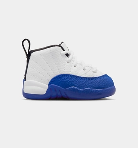 Air Jordan 12 Retro White and Game Royal Infant Toddler Lifestyle Shoe - White/Black/Game Royal