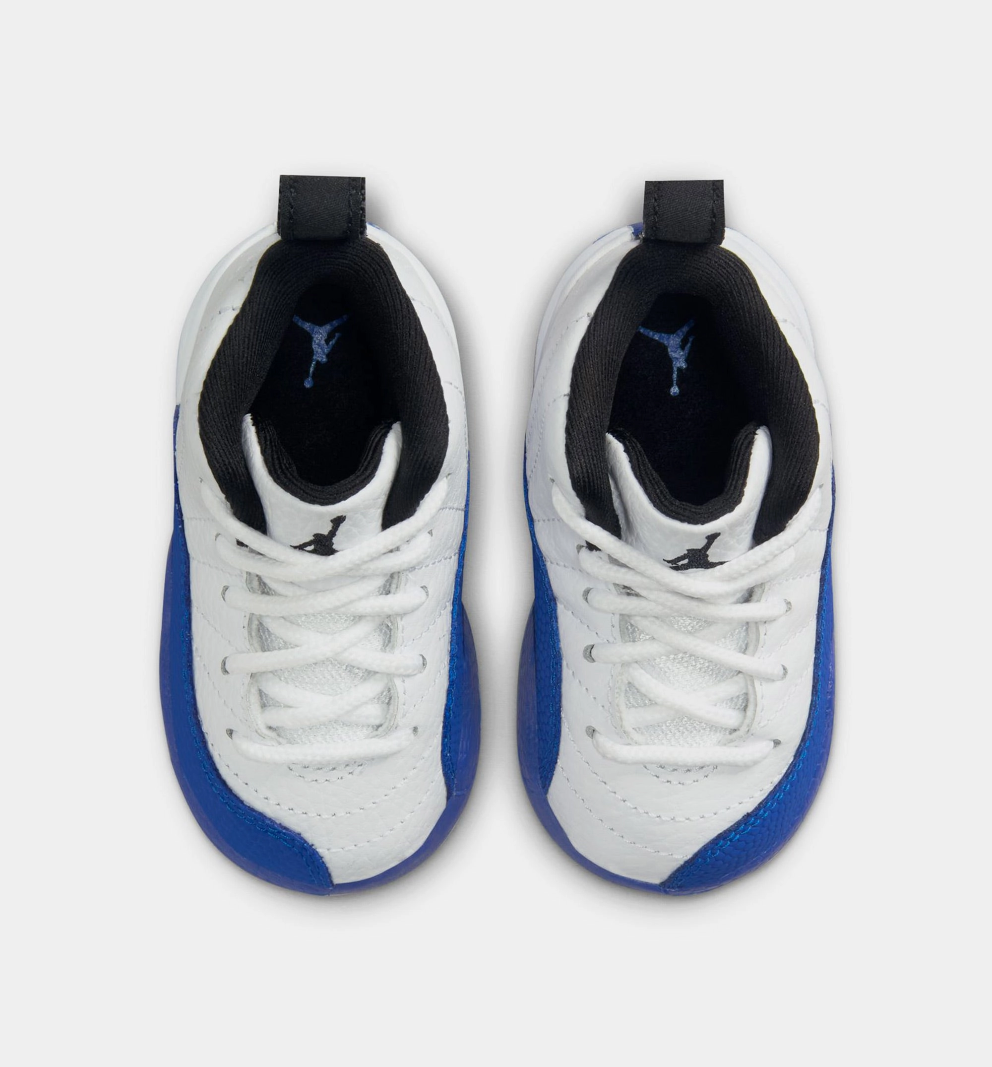 Air Jordan 12 Retro White and Game Royal Infant Toddler Lifestyle Shoe - White/Black/Game Royal
