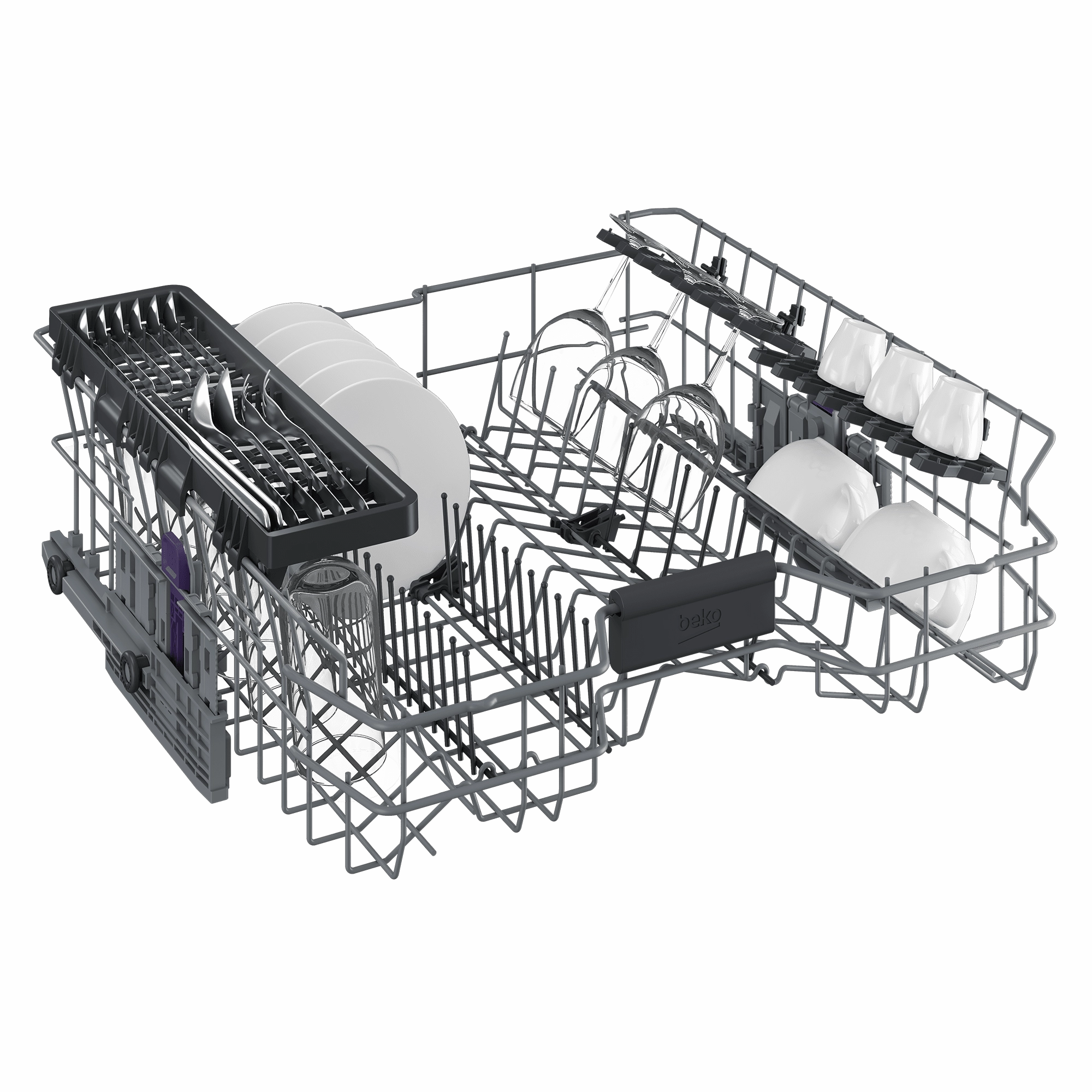 Beko DDT36430X Tall Tub Stainless Dishwasher, 14 Place Settings, 45 Dba, Top Control