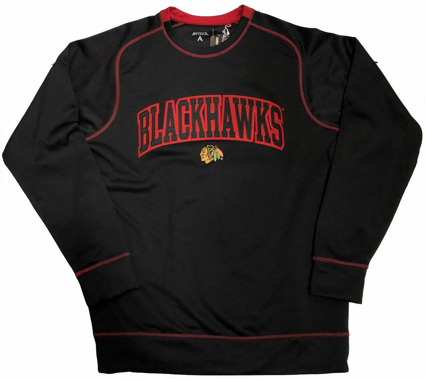 Chicago Blackhawks Volt Wordmark Fleece Sweatshirt By Antigua