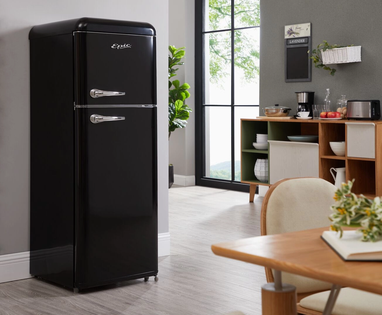 Epic 21.5" Black Retro Top Mount Refrigerator (7.5 cu. ft.) - ERR82BL-1