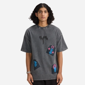 F A R A K | JAROKHA BLOCK PRINT T-SHIRT { GREY/GREY