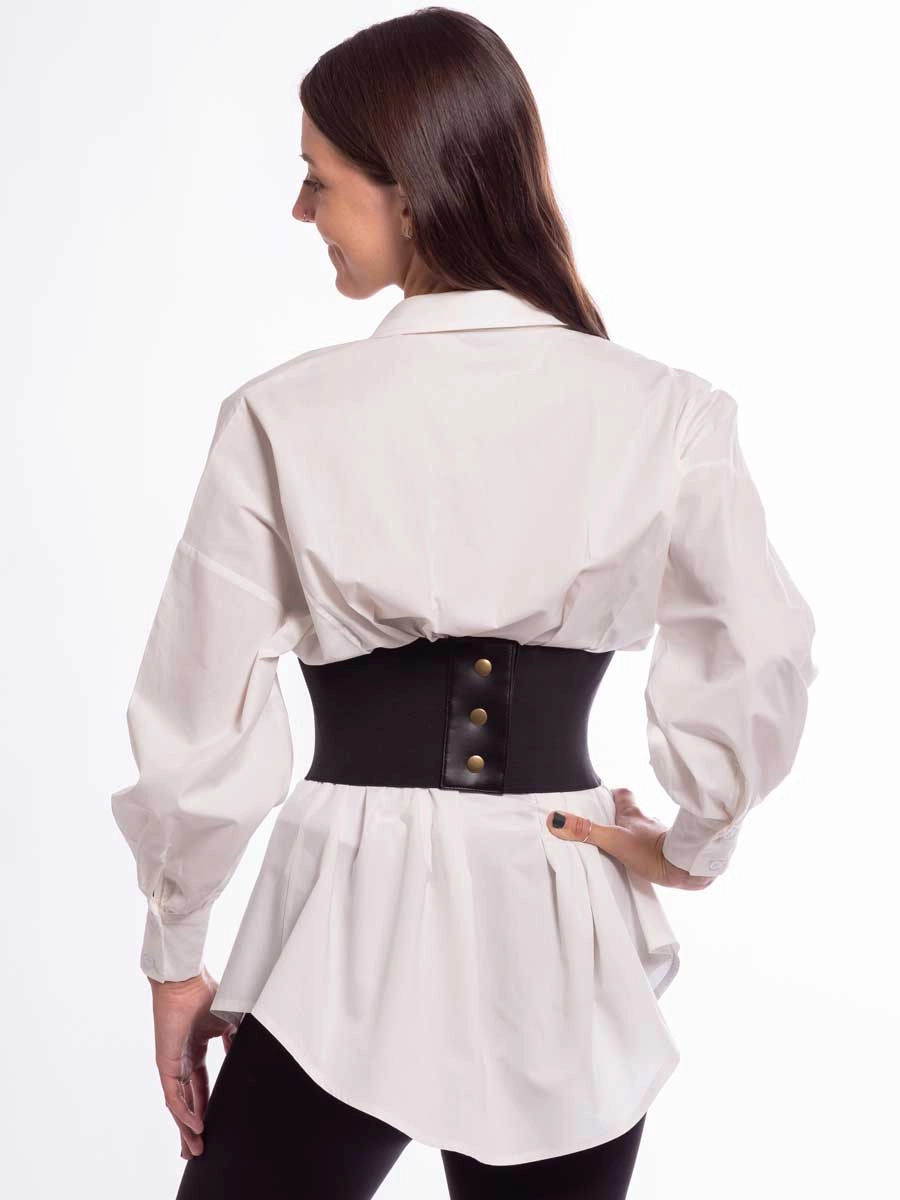 Faux Leather Laced Pattern Corset Belt : CB-915