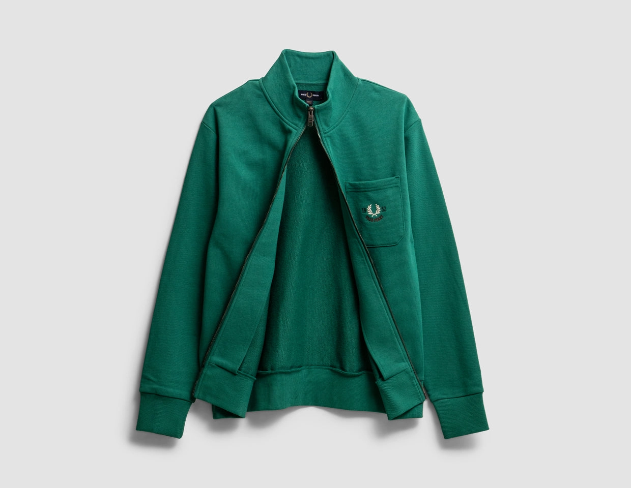 Fred Perry Zip Through Sweatshirt Green