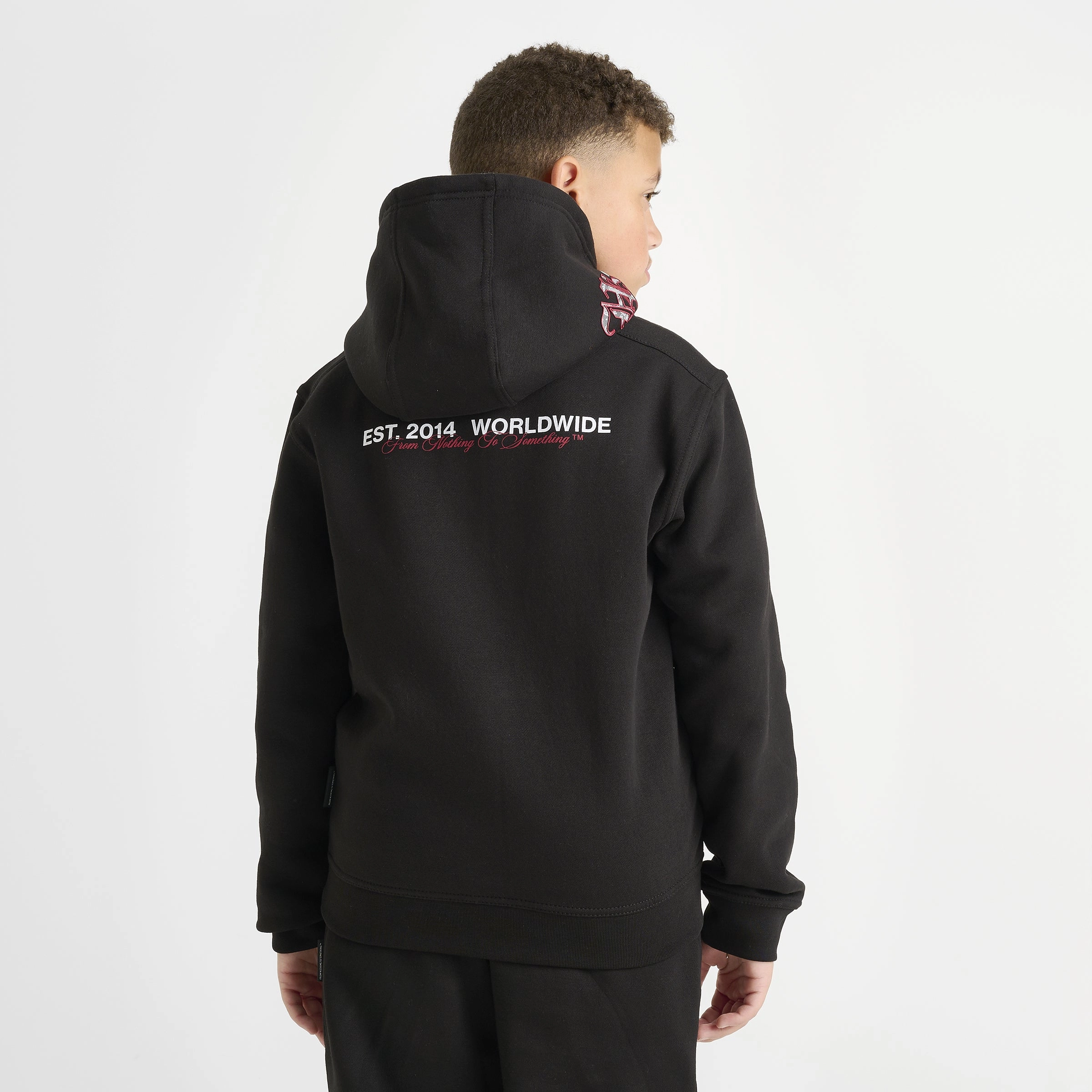 Hoodrich Junior Boys Eterno Pullover Hoodie Black / White - Lychee