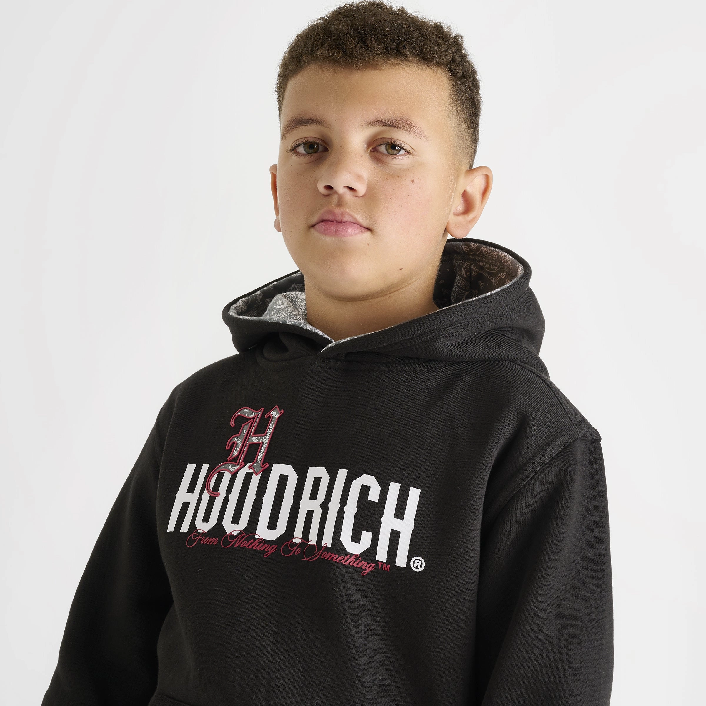 Hoodrich Junior Boys Eterno Pullover Hoodie Black / White - Lychee
