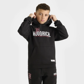 Hoodrich Junior Boys Eterno Pullover Hoodie Black / White - Lychee