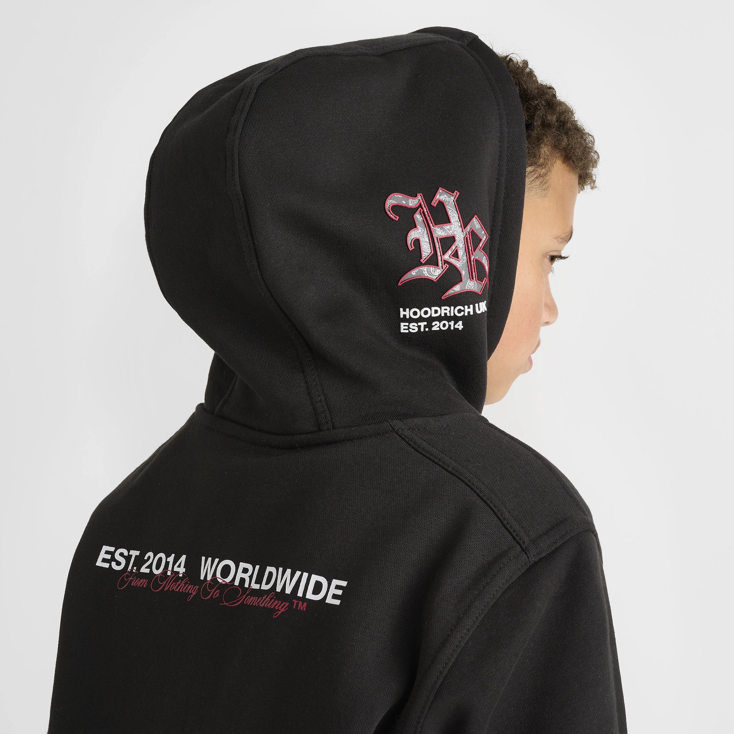 Hoodrich Junior Boys Eterno Pullover Hoodie Black / White - Lychee