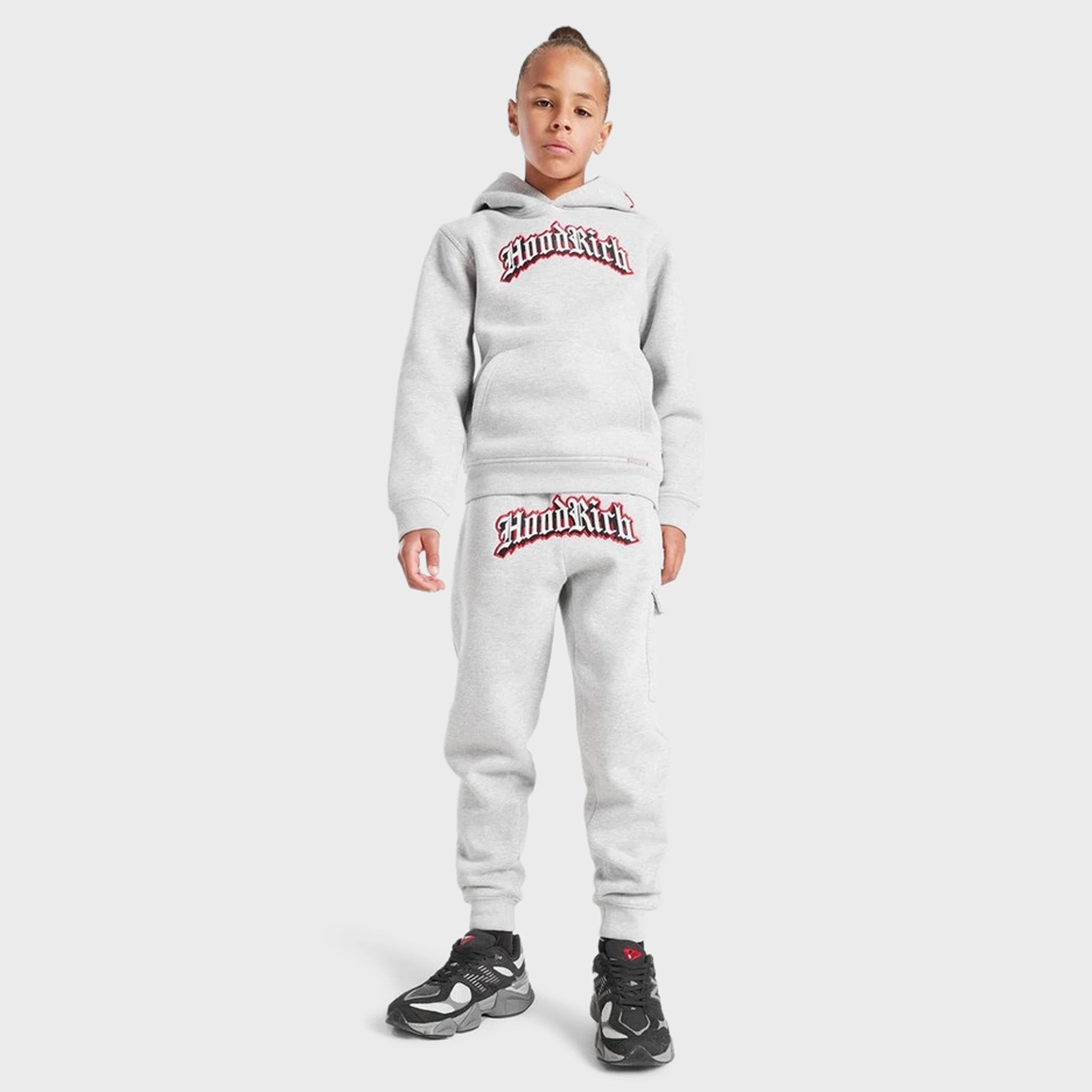 Hoodrich Juniors' Gothic Joggers Heather Grey / White - Lychee