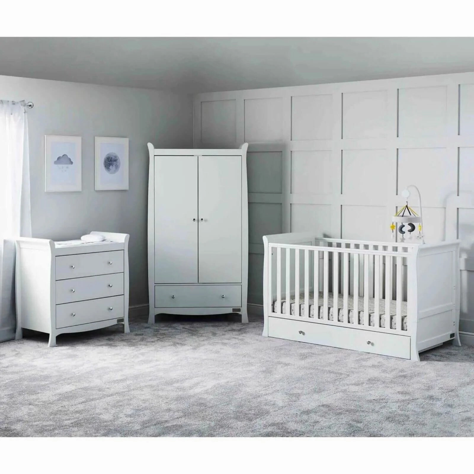 Ickle Bubba Snowdon Classic Furniture Set Premium Pocket Sprung Mattress 3 pcs - White