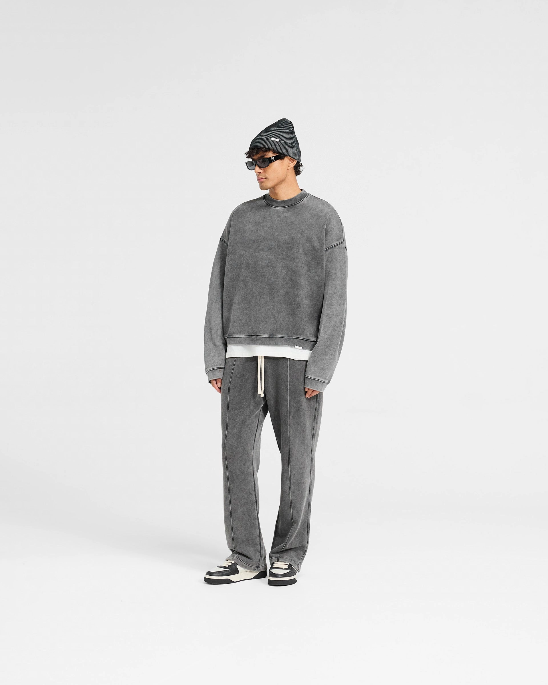 Initial Boxy Sweater - Vintage Grey