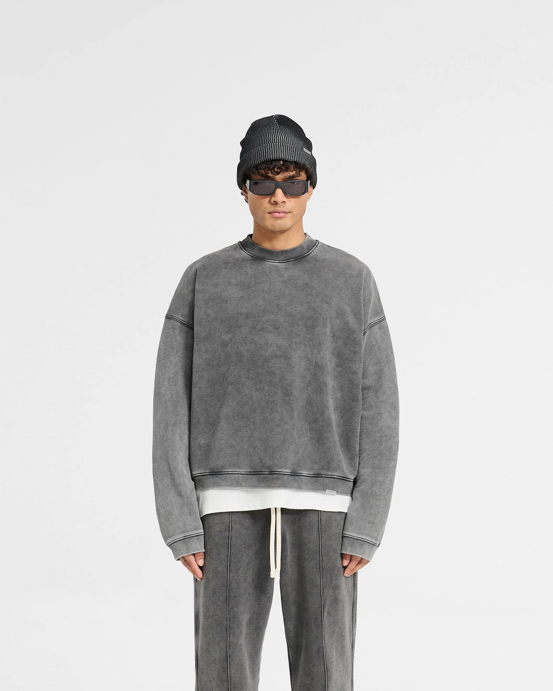 Initial Boxy Sweater - Vintage Grey