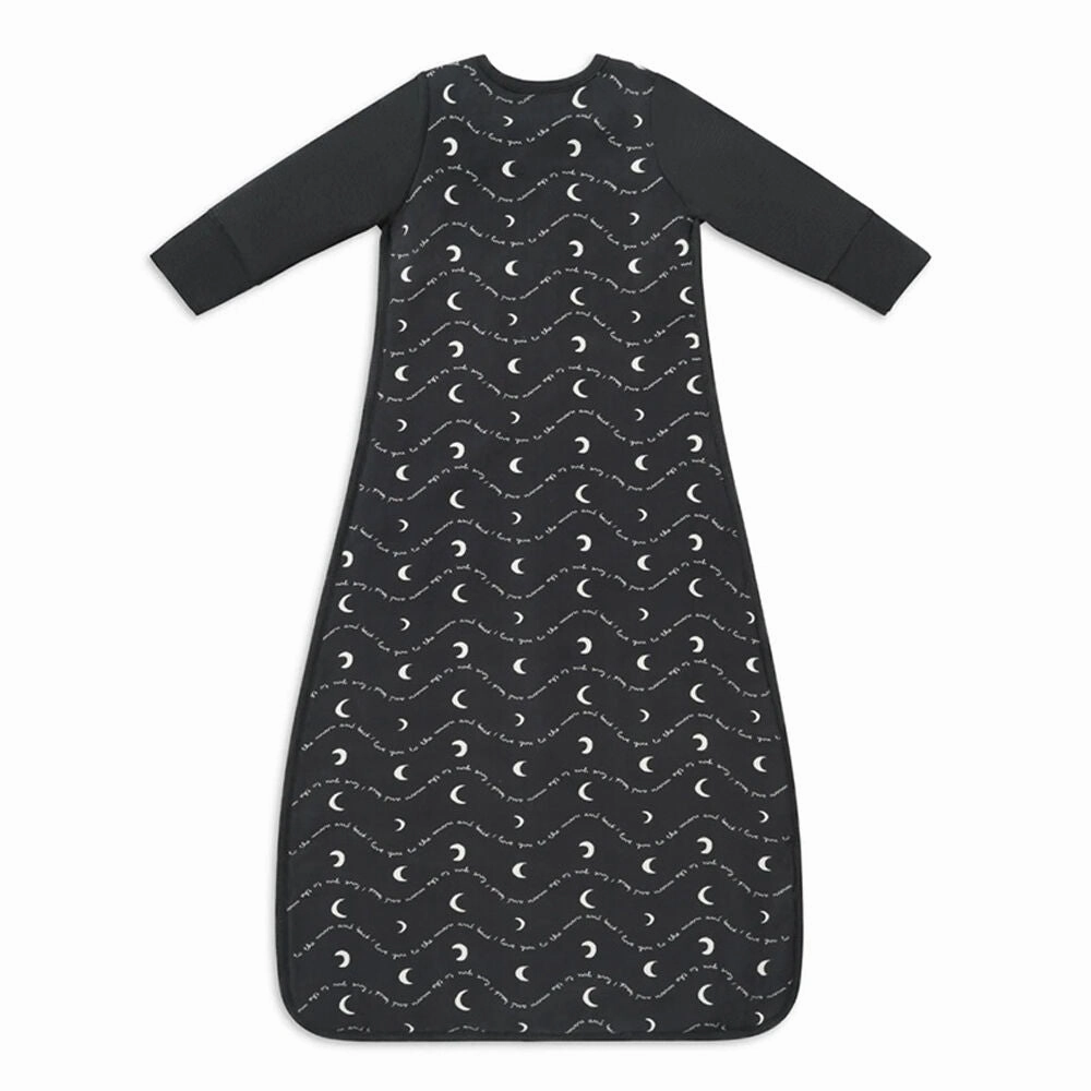 Love To Dream Sleep Bag 1.5T Stretch Cotton Fleece Moon & Back Charcoal