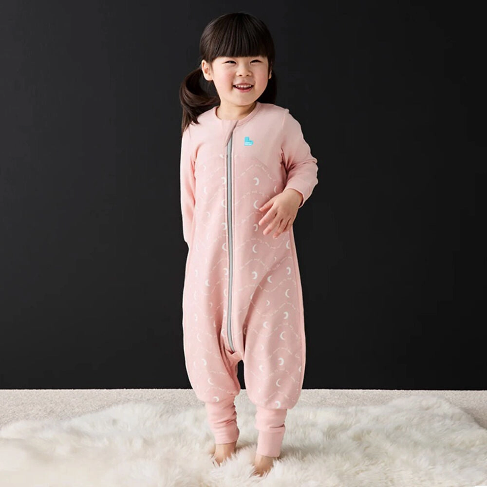 Love To Dream Sleep Suit 1.5T Stretch Cotton Fleece Moon & Back Dusty Pink