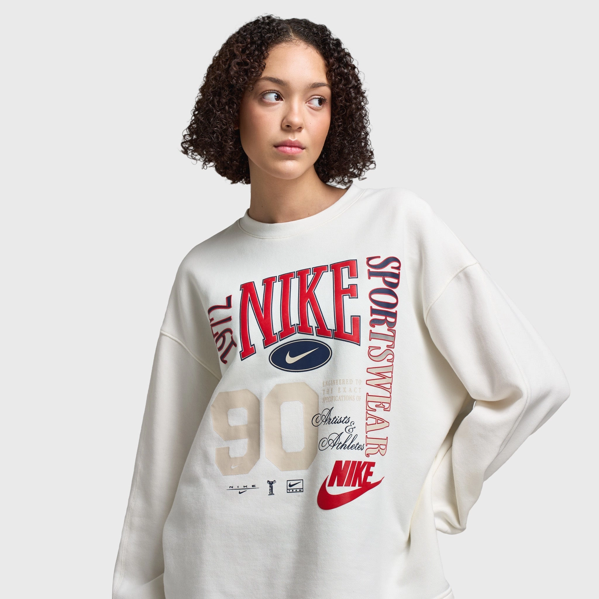 Nike Sportswear Women's Fleece Crewneck Sweatshirt Sail / Black