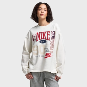 Nike Sportswear Women's Fleece Crewneck Sweatshirt Sail / Black