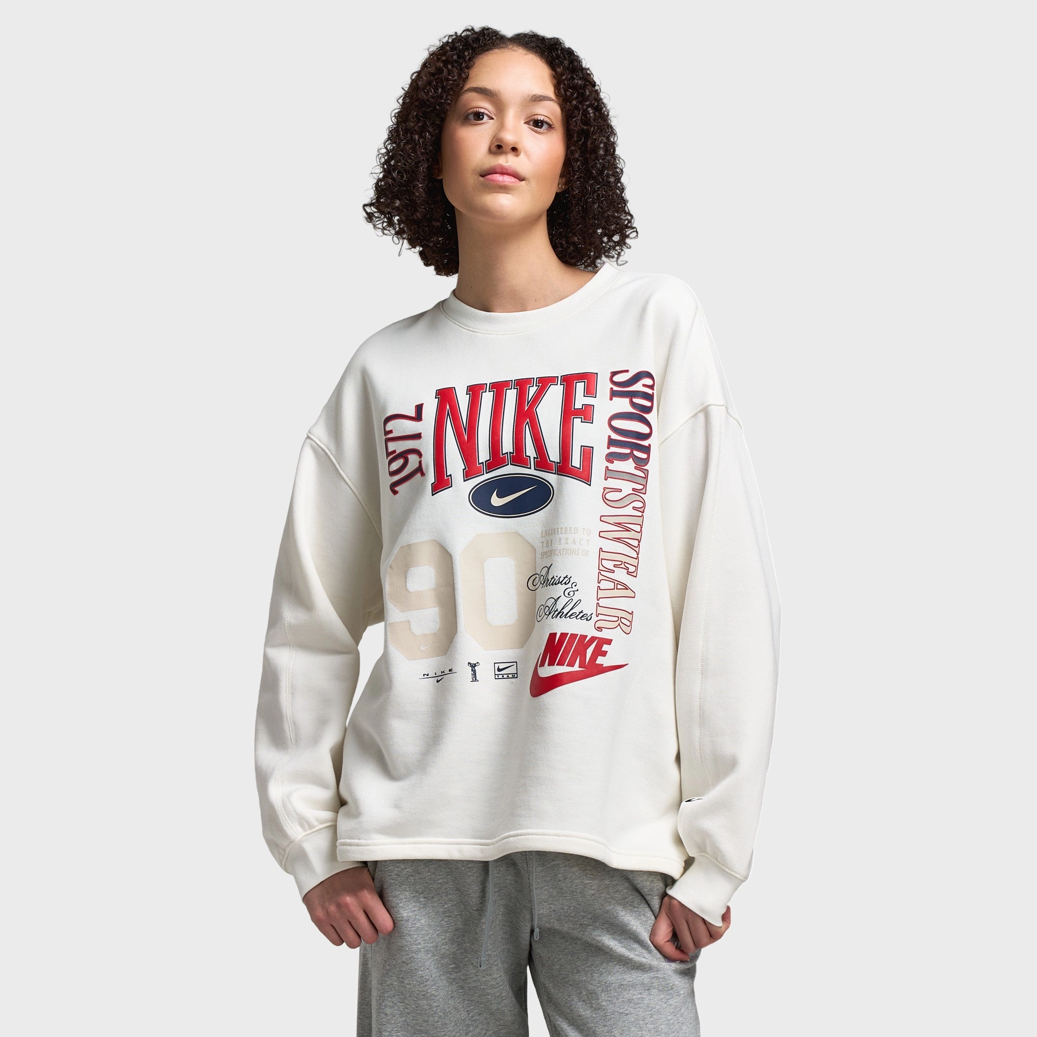 Nike Sportswear Women's Fleece Crewneck Sweatshirt Sail / Black
