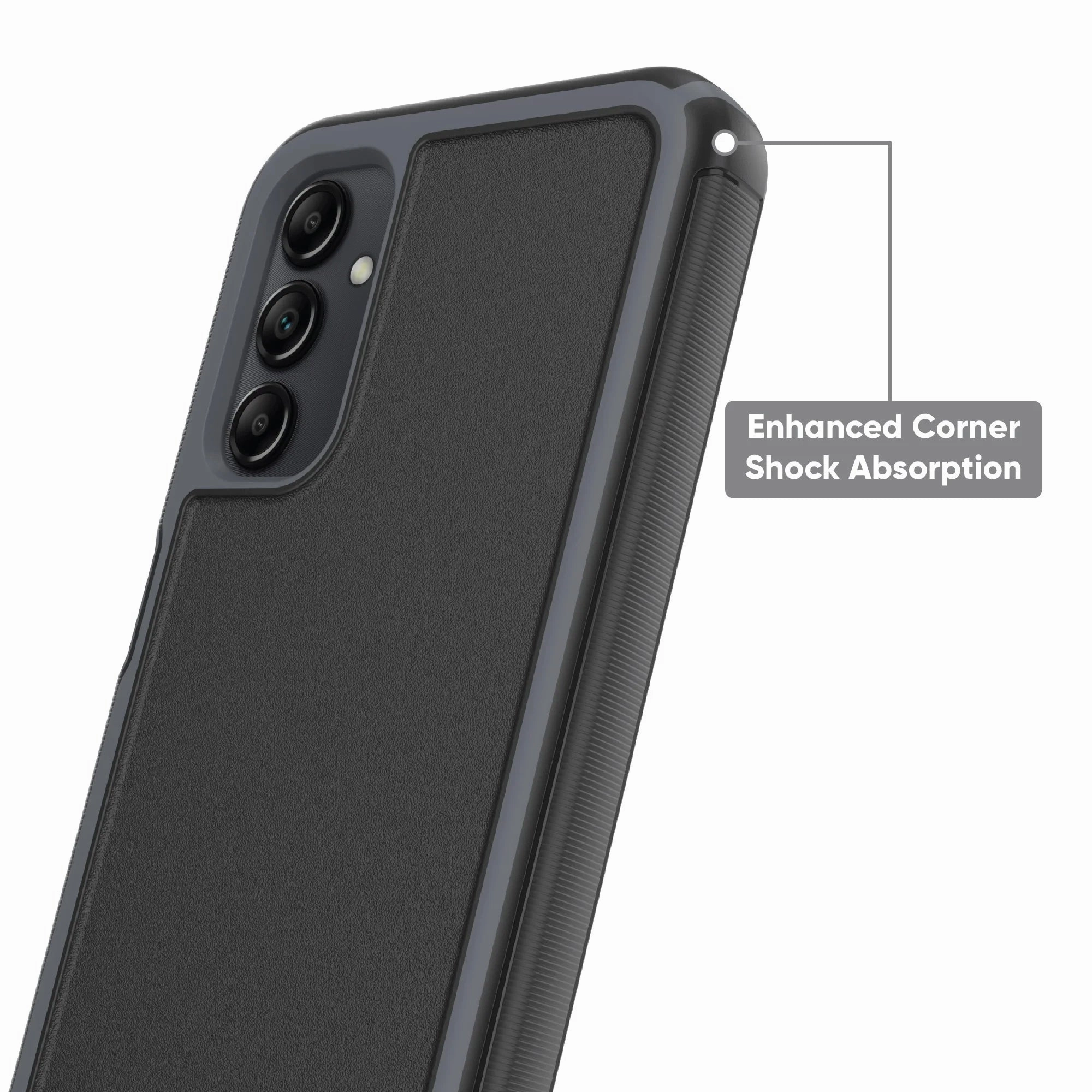 onn. WIASRB100127593 Slim Rugged Phone Case for Samsung Galaxy A14 5G - Black/Gray