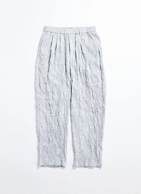 Polyester Distort Pleated Wide Tapered Pants (P-12)
