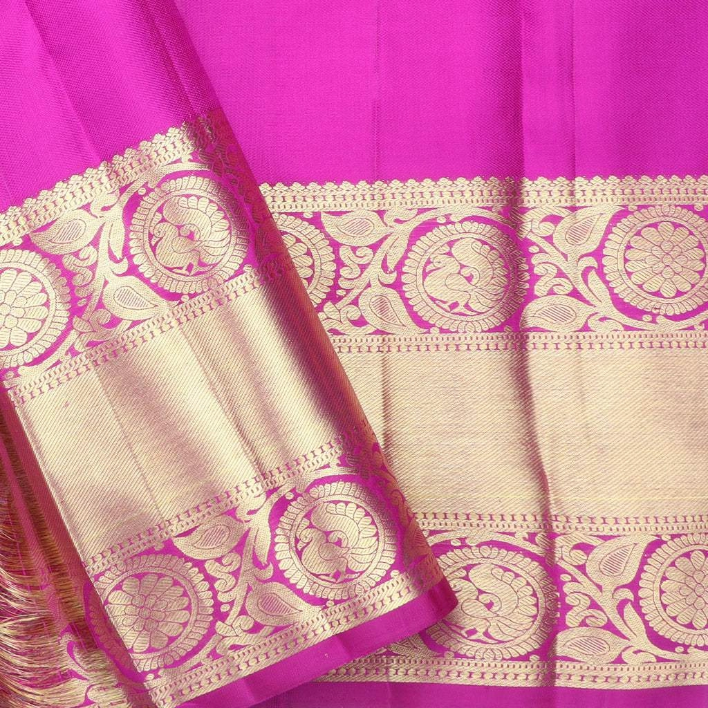 Sky Blue Kanjivaram Silk Saree With Floral Jaal Design
