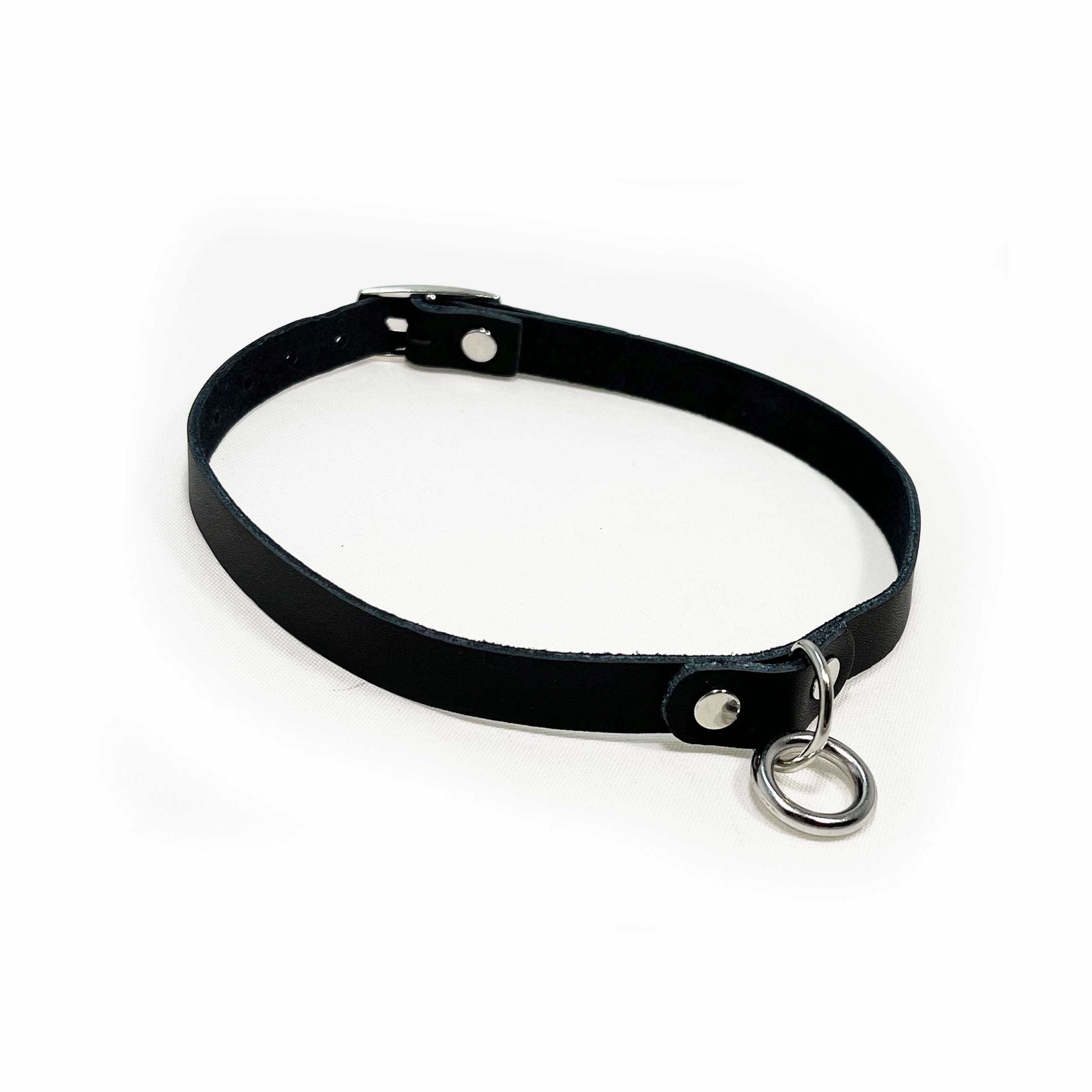 Spank Black Leather Choker - Medium